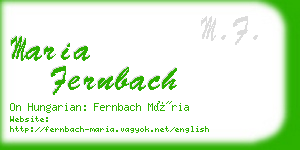 maria fernbach business card